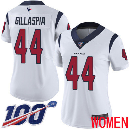 Houston Texans Limited White Women Cullen Gillaspia Road Jersey NFL Football #44 100th Season Vapor Untouchable
